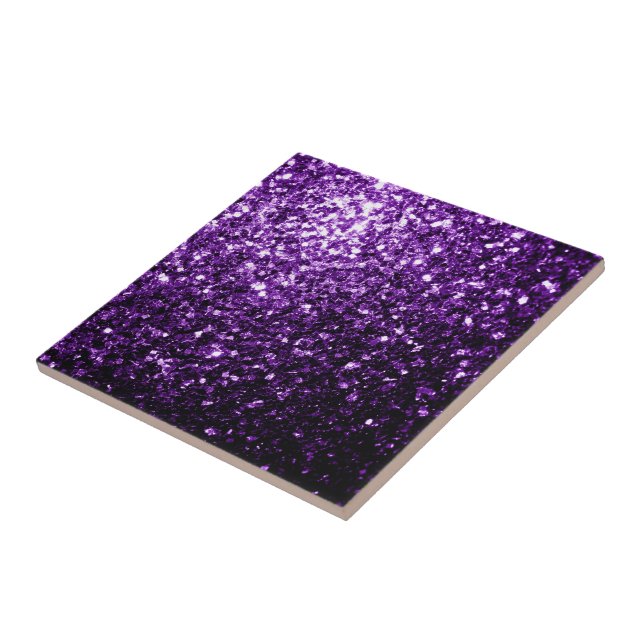 Carreau Flamme de parties scintillant foncé violet brillan (Côté)