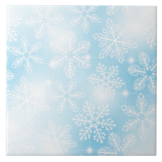 Carreau Flammes de neige et lumières bleues (Devant)