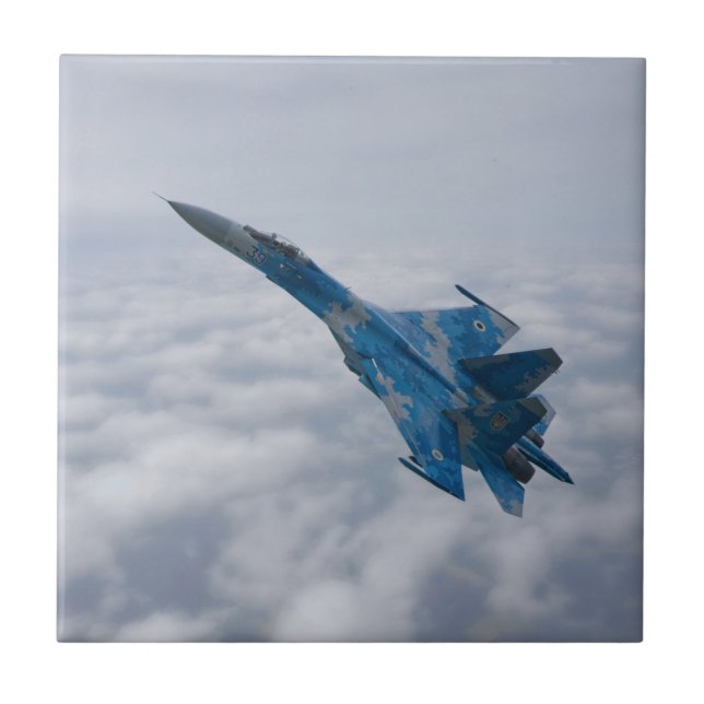 Carreau Flanker SU-27 Au-Dessus Des Nuages (Devant)
