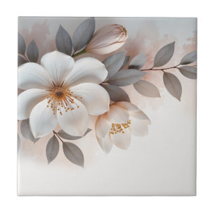 Carreau Fleur 3D White Blush