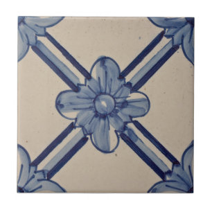 Carreau Fleur azulejos bleu portugais