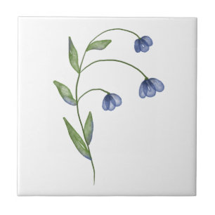 Carreau fleur bleue simple