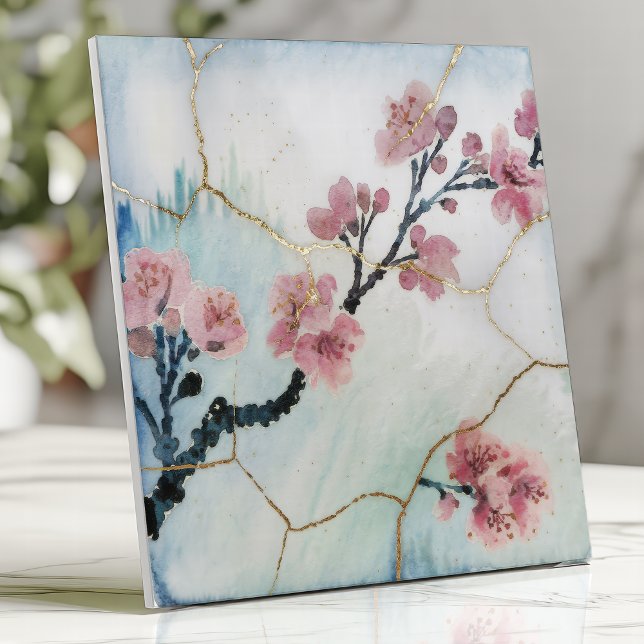 Carreau Fleur de cerisier japonaise Kintsugi  (Créateur téléchargé)
