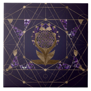 Carreau Fleur de la vie Lotus - Ornement de la géométrie