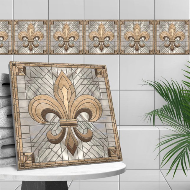 Carreau Fleur-de-lis - Art de la mosaïque de verre (Créateur téléchargé)