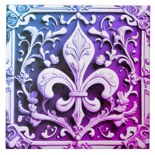 Carreau Fleur de Lis bleu violet