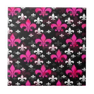 Carreau Fleur De Lis Jaune Surface Motif Design