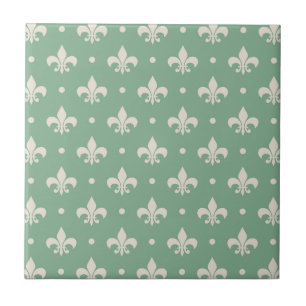 Carreau Fleur de Lis motif sur arrière - plan vert