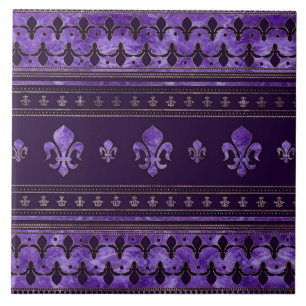Carreau Fleur de lis ornement Améthyste violet