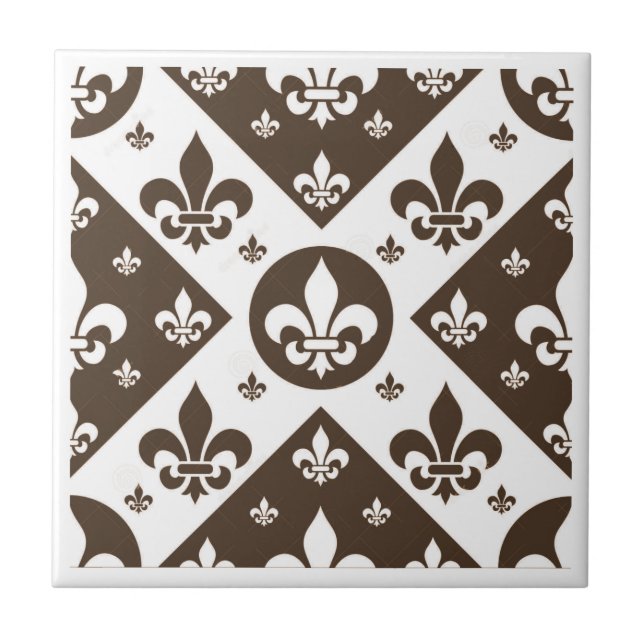 Carreau Fleur De Lis Tan (Devant)