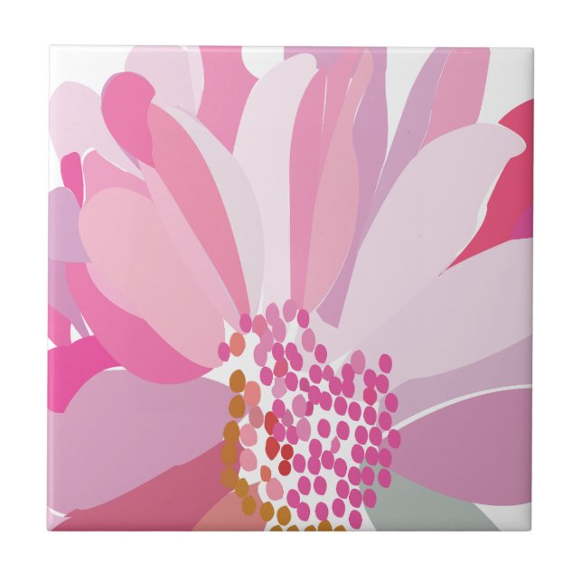 Carreau Fleur de marguerite rose    (Devant)