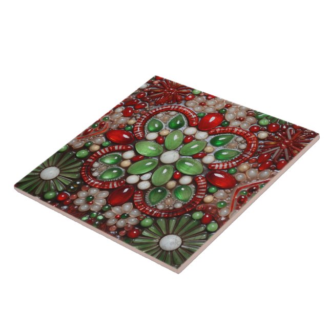 Carreau Fleur De Noël De Pierre Espagnol Terracotta 1 (Côté)