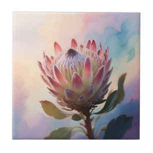 Carreau Fleur de Proteas Aquarelle Rêveuse