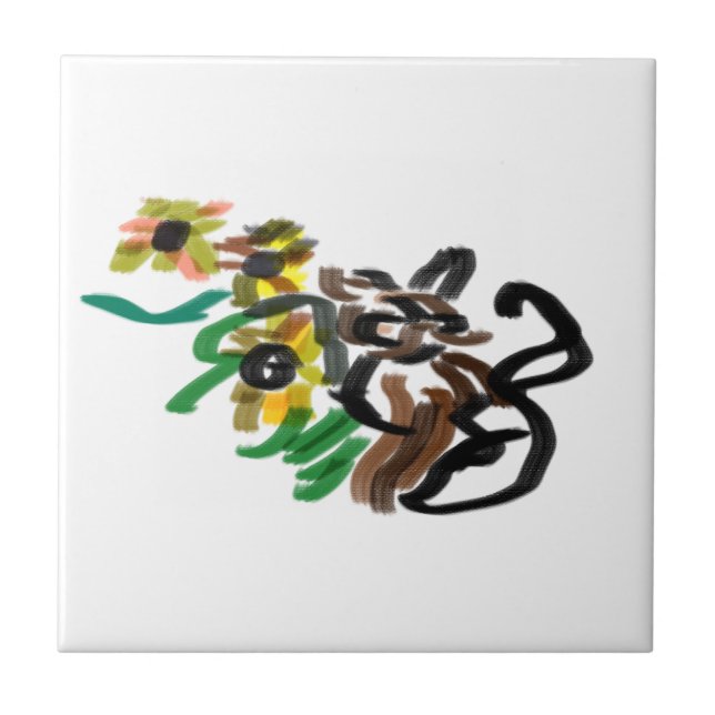 Carreau Fleur de soleil de chat (Devant)