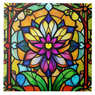 Carreau Fleur de verre coloré inspirée naturelle