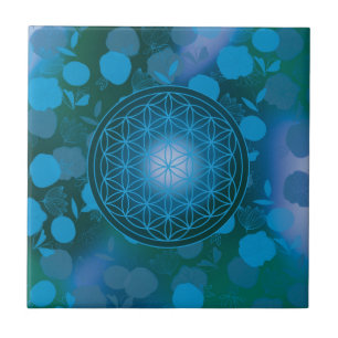 Carreau fleur de vie, chakra, zen, géométrique sacrée,