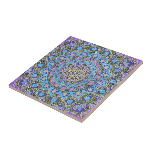 Carreau Fleur de Vie - Mandala Style Inde 2 (Côté)