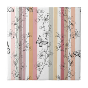 Carreau Fleur d'Élégant Papillon (12)