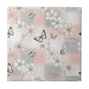 Carreau Fleur d'Élégant Papillon (3)