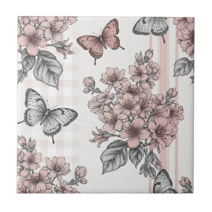 Carreau Fleur Élégante de Papillon (1)