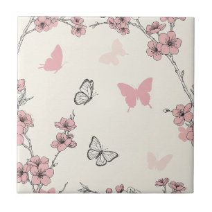 Carreau Fleur Élégante de Papillon (6)