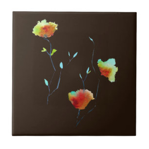 Carreau Fleur florale simple moderne Art d'automne