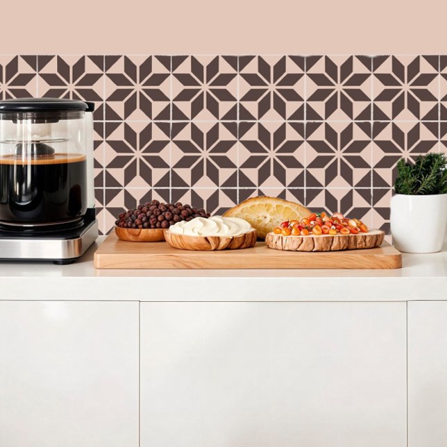 Carreau Fleur géométrique dans les tons crème et chocolat (Créateur téléchargé)