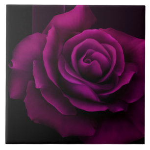 Carreau Fleur gothique de rose violet-rouge