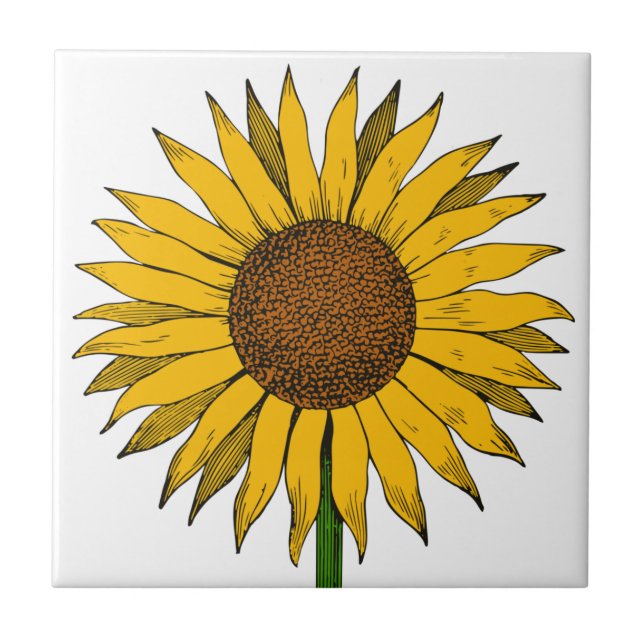 Carreau Fleur jaune de tournesol (Devant)