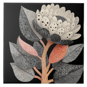Carreau Fleur nocturne sur la planète rouge #3
