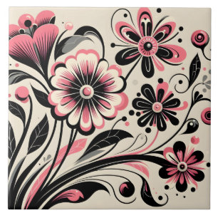 Carreau Fleur pop couleur rose mignonne