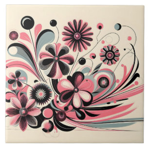 Carreau Fleur pop couleur rose mignonne