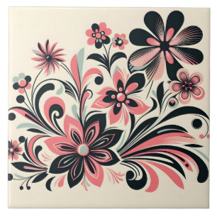 Carreau Fleur pop couleur rose mignonne