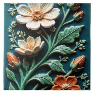 Carreau Fleur sauvage verdoyant