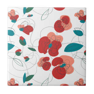 Carreau Fleur sauvage Wonderland   motif de fleurs stylisé