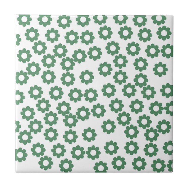 Carreau Fleur verte Motif Y2K (Devant)
