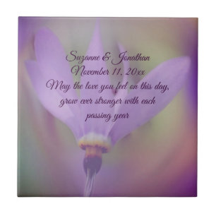 Carreau Fleur violet pâle Mariage personnalisé