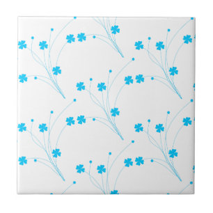 Carreau Fleurs Bleues Ciel Lumineux, Petite Impression Flo
