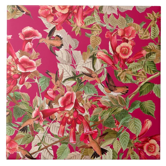 Carreau Fleurs d'animaux de faune d'Audubon d'oiseaux de (Devant)