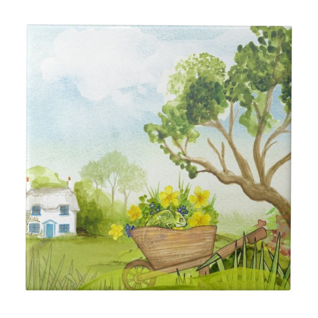 Carreau Fleurs dans le paysage de la brouette (Devant)