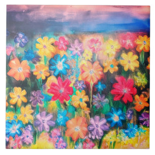 Carreau Fleurs dans Pastels Sangria - Carrelage