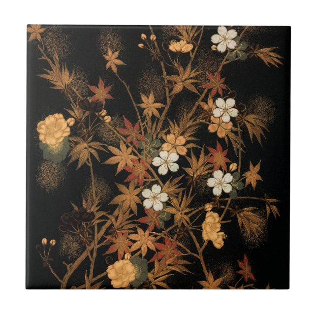 Carreau Fleurs d'automne et arbre japonais (Devant)