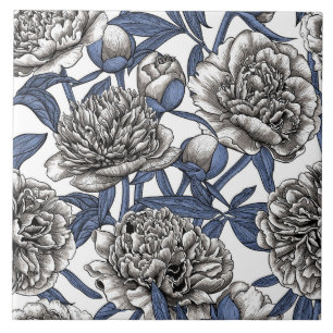 Carreau Fleurs de cendres blanches