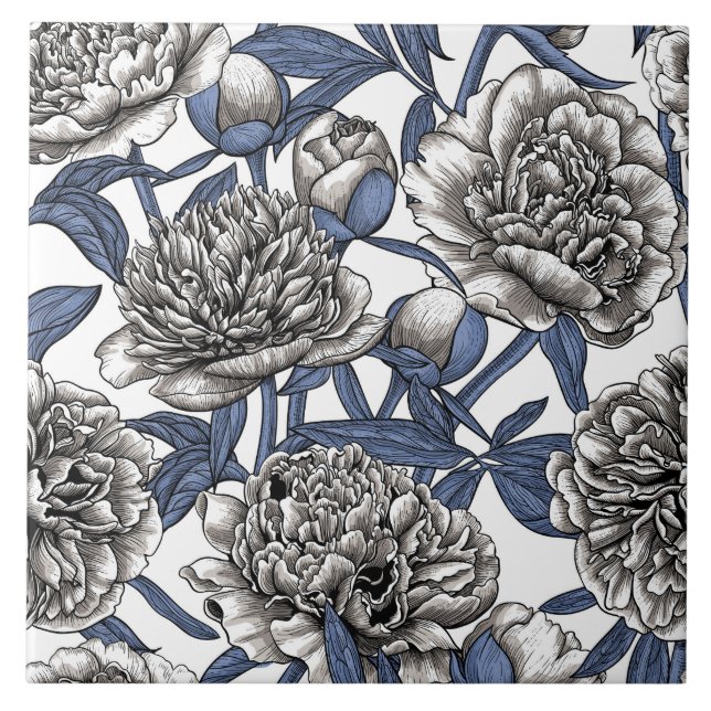 Carreau Fleurs de cendres blanches (Devant)