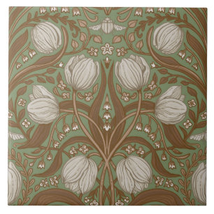 Carreau Fleurs de jardin printanier sur sauge