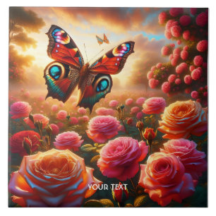 Carreau Fleurs de papillon Rose mignons Imaginaires