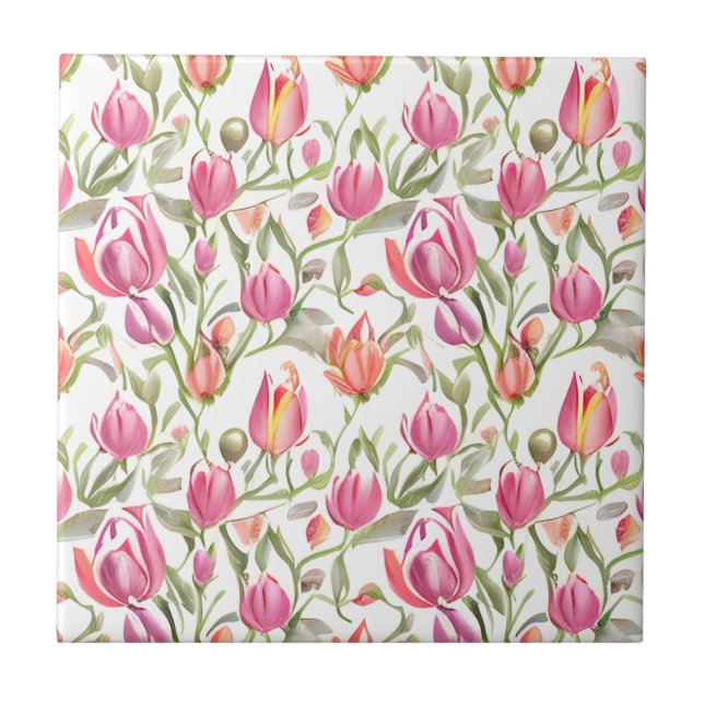Carreau Fleurs de tulipe à motifs floraux (Devant)