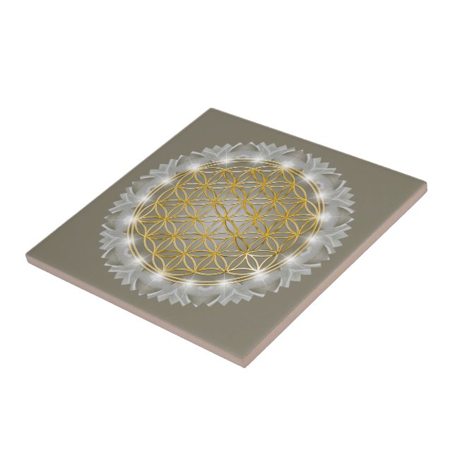 Carreau FLEURS DE VIE - Géométrie Sacrée Lumière 1 (Côté)