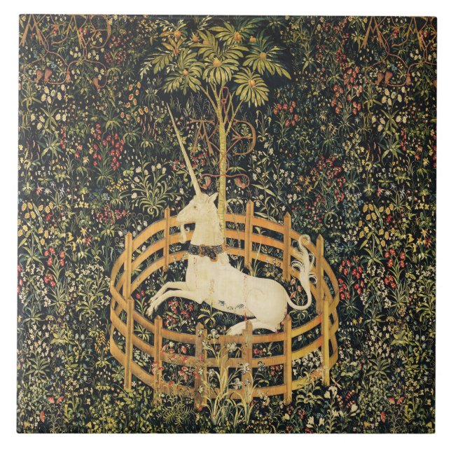 CARREAU FLEURS D'IMAGINAIRES GOTHIQUES UNICORNES, MOTIFS F (Devant)