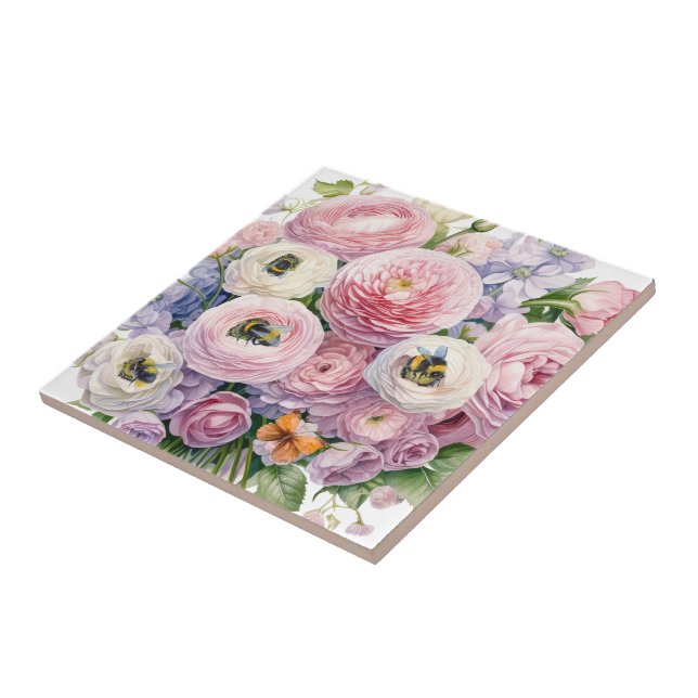 CARREAU FLEURS ET ABEILLES (Côté)